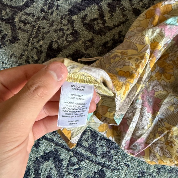 Summery Ana Y2K Boho Chic Groovy Floral Ruched Back Square Neck Tank Top Size XS - Picture 5 of 5